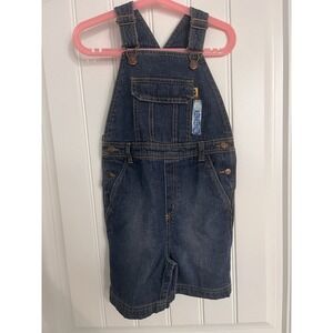 New! Vintage Gymboree 3T Toddler Denim Jean Overalls One‎ Piece Snap Legs Shorts